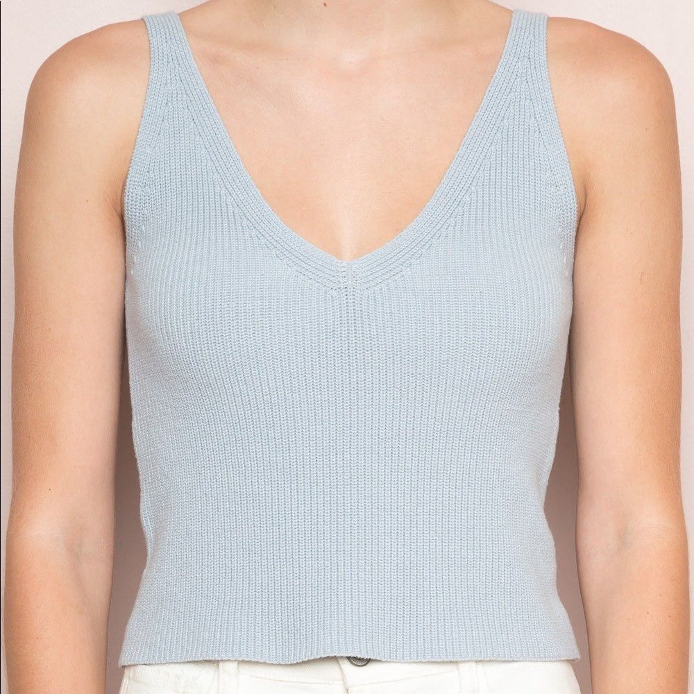 Brandy Melville WHITE Danielle knit top